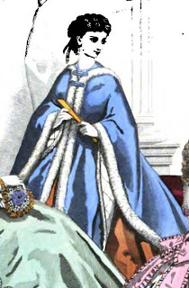 Circular cloak with fur trim