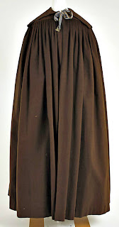 Cloak-rectangular with wide collar-front view