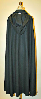 Vintage Calvin Kline hooded cloak with front buttons-back view